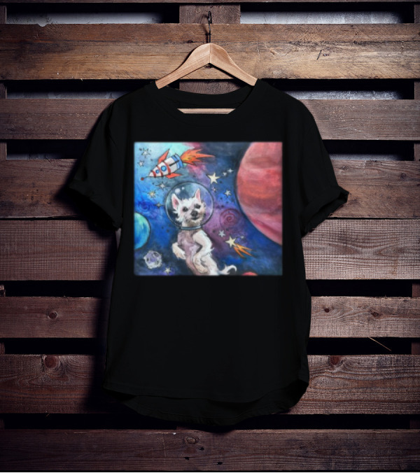 Bradford In Space Dog Astronaut Adventure With Rocket And Planets T-Shirt