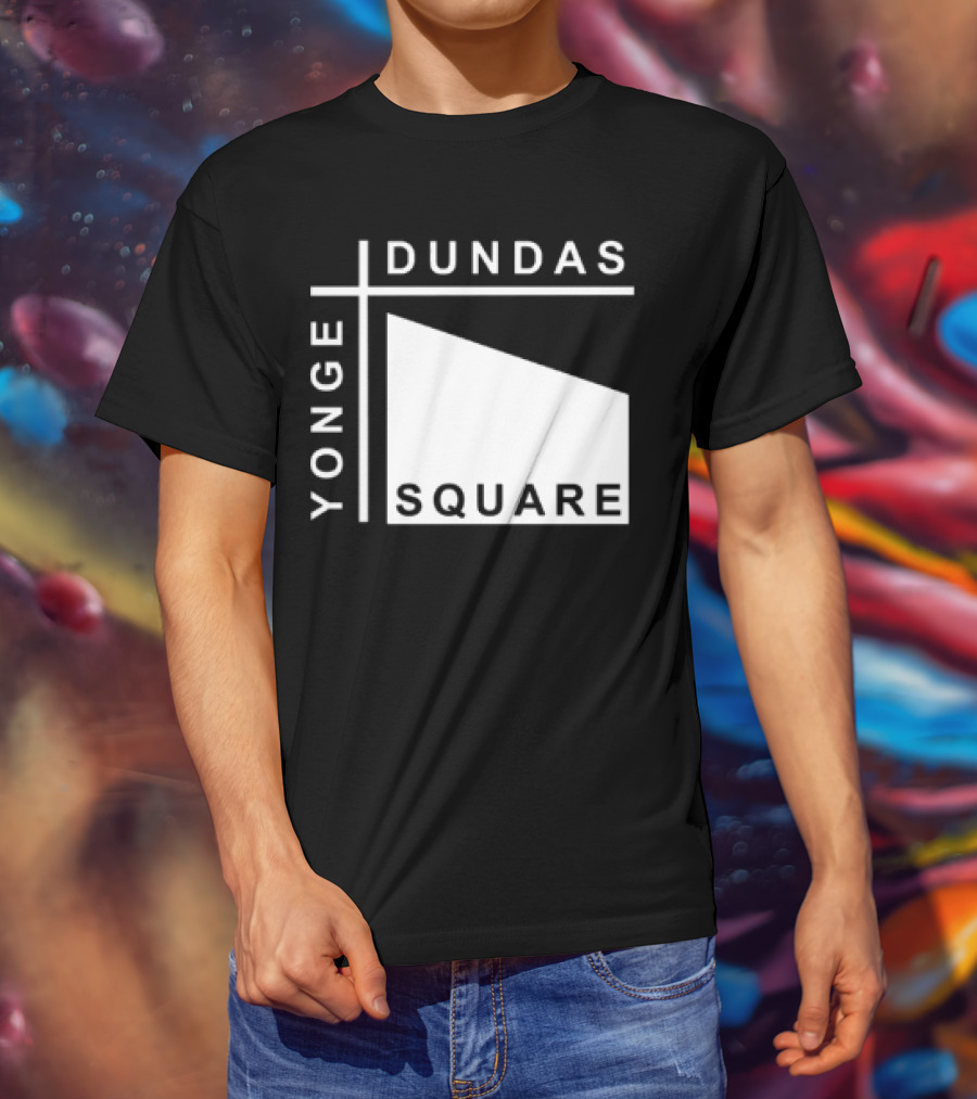 Yonge Dundas Square Toronto Landmark Icon Text T-Shirt