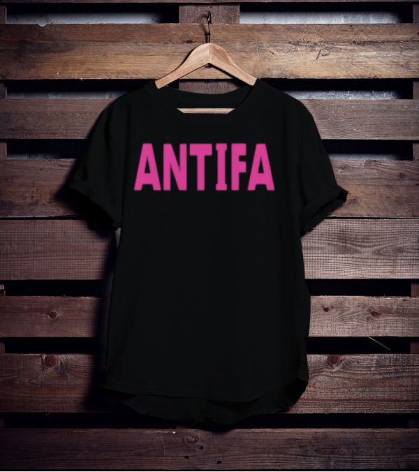 ANTIFA Bold Pink Text Carrie Milburn T-Shirt