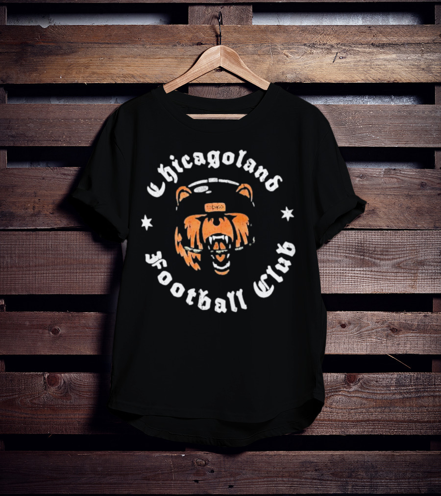 Chicagoland Football Club Bear Face Logo Vintage Style T-Shirt