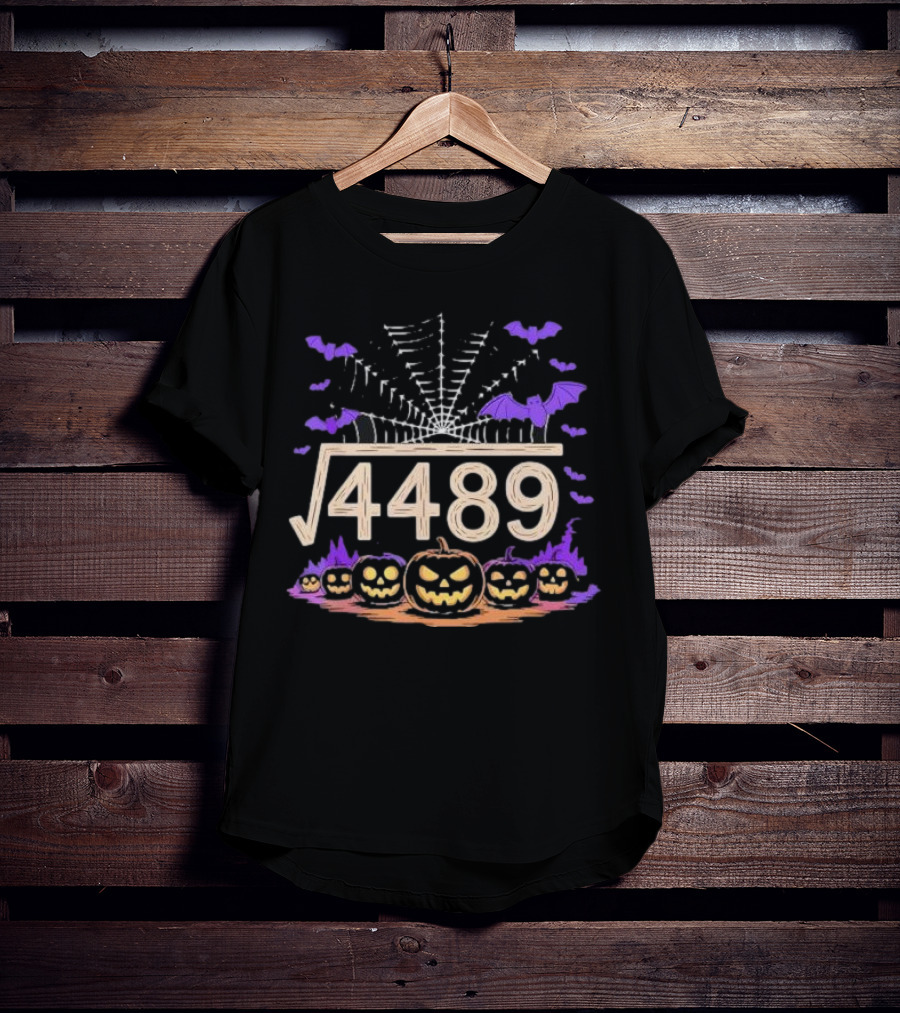 Funny Halloween Math Teacher Square Root 67 Meme 4489 T-Shirt