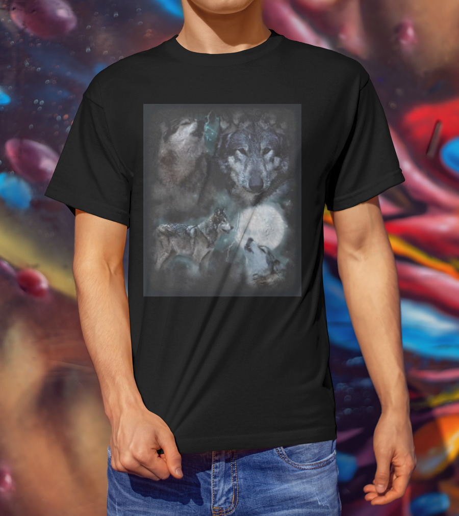 Mayahiga Wolf Acid Howling Moonstorm Vision T-Shirt