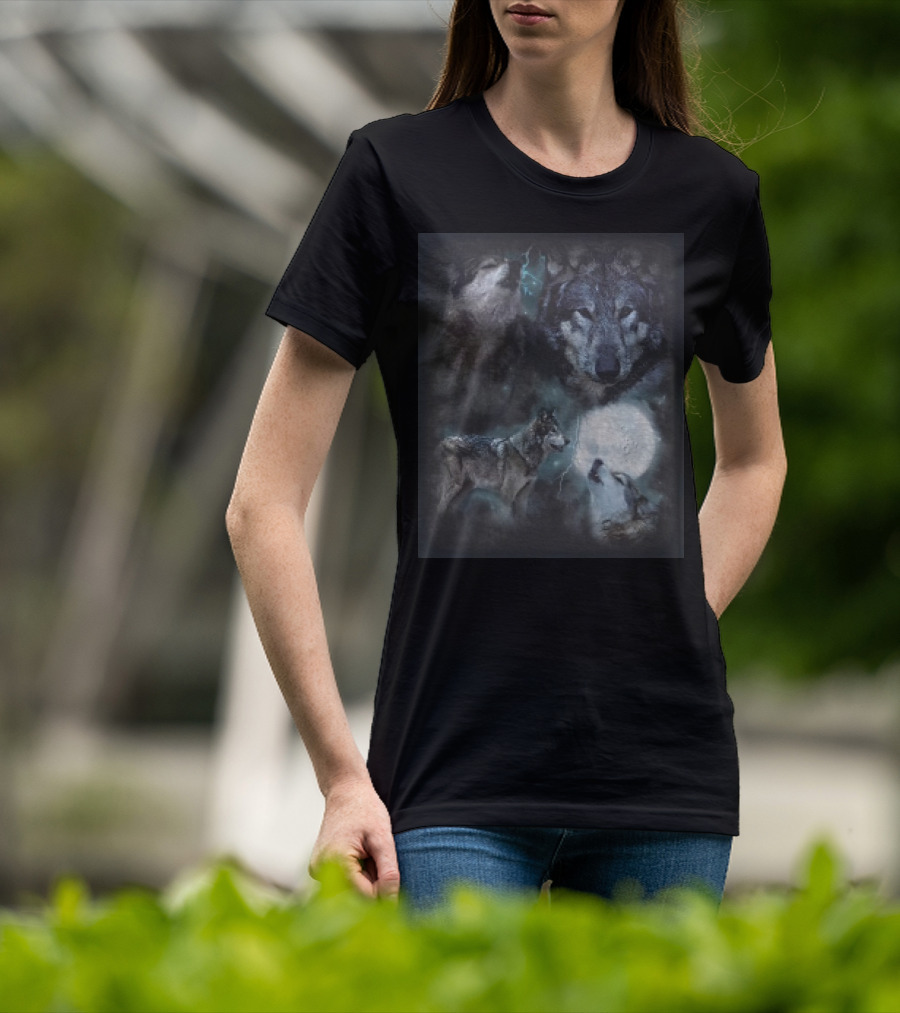 Mayahiga Wolf Acid Howling Moonstorm Vision T-Shirt