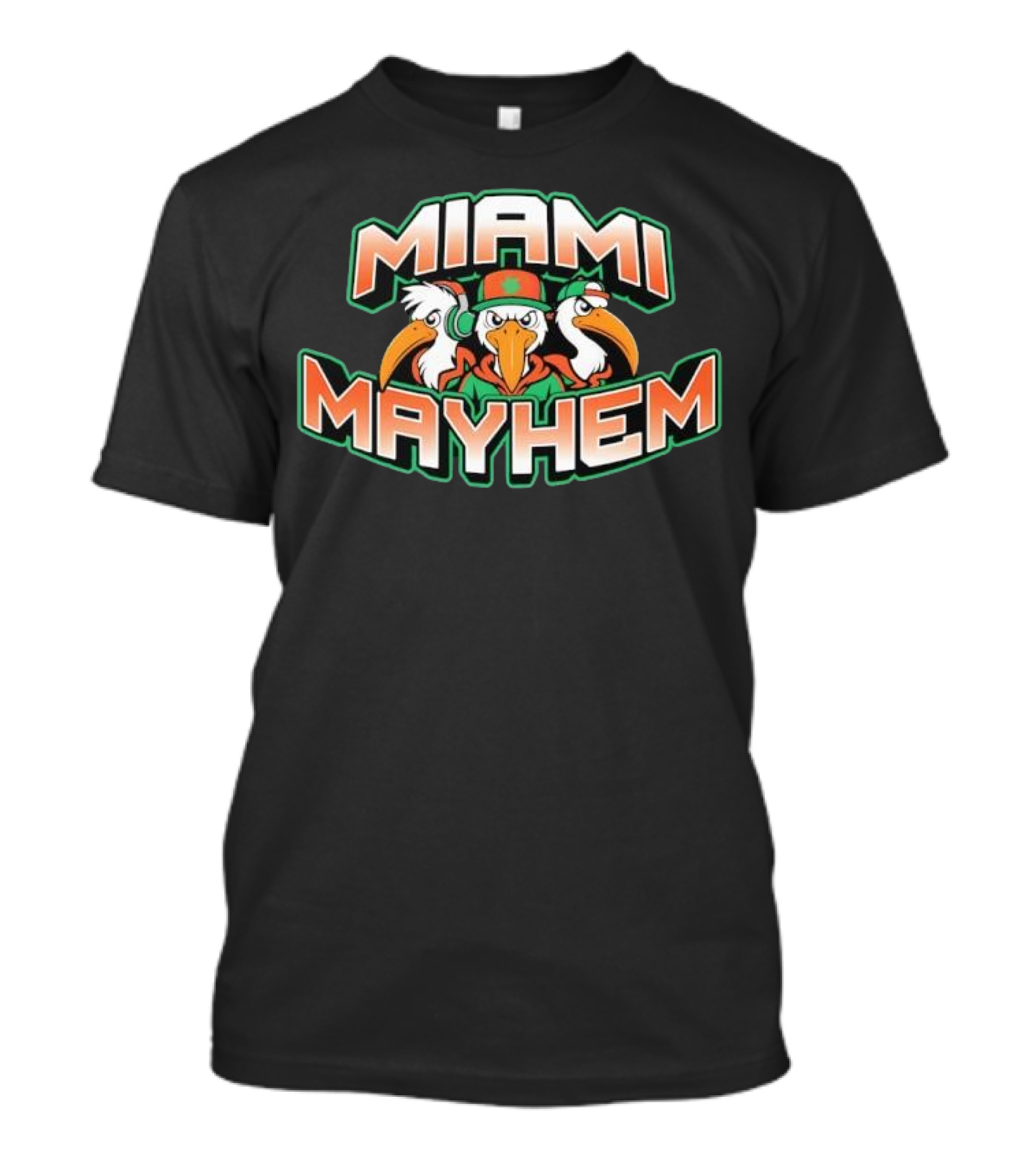 Miami Mayhem Bird Trio With Headphones And Attitude T-Shirt