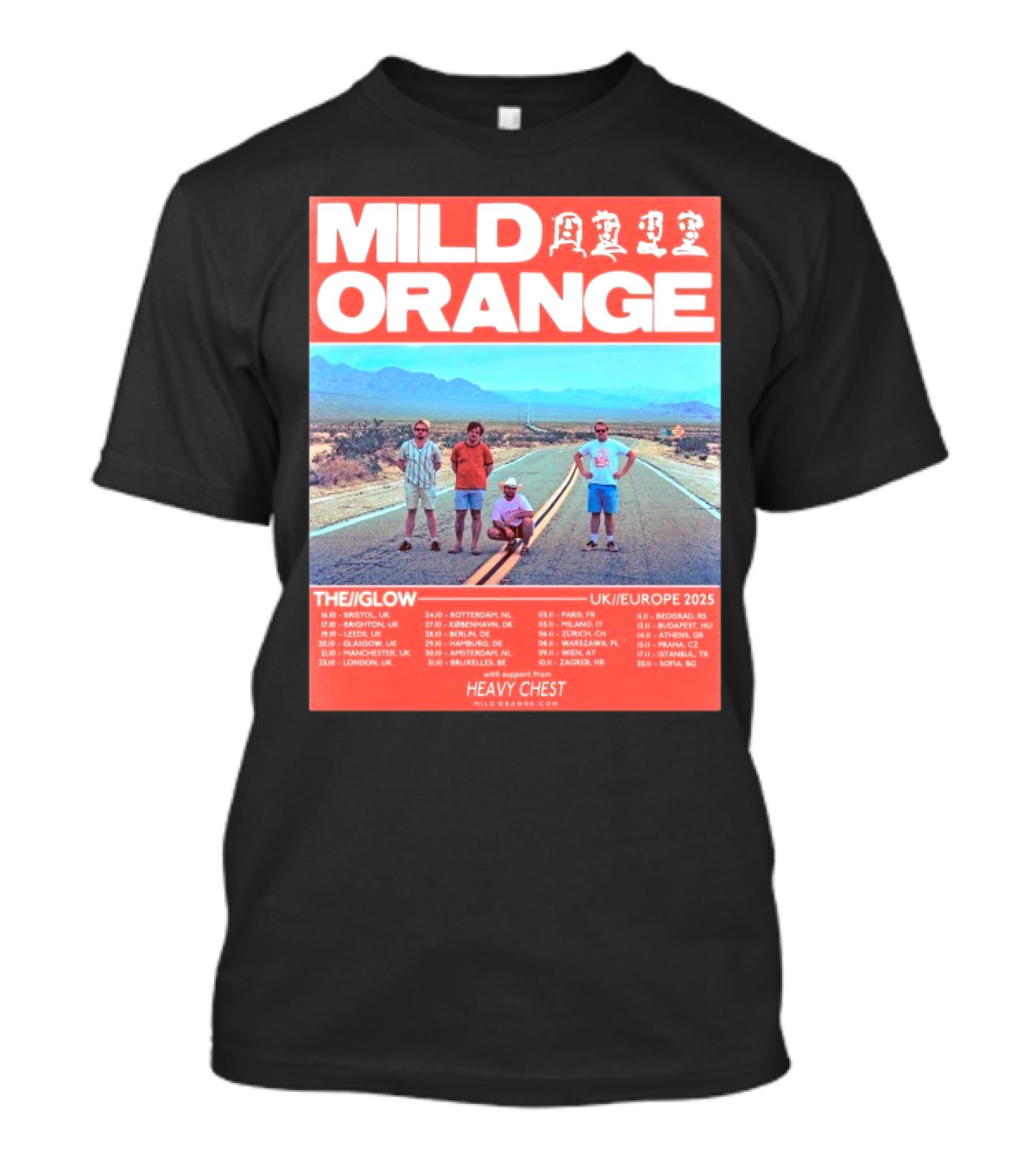 Mild Orange The Glow Tour UK Europe 2025 Dates With Heavy Chest T-Shirt