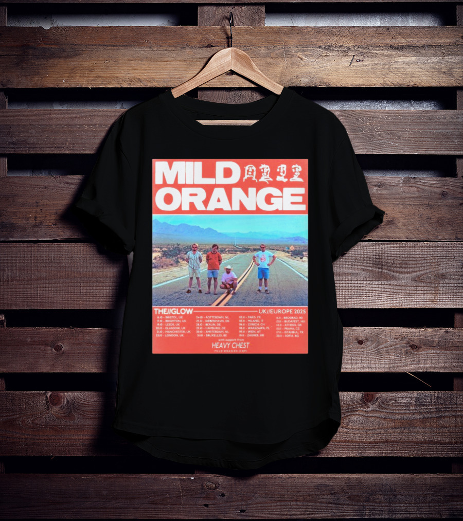 Mild Orange The Glow Tour UK Europe 2025 Dates With Heavy Chest T-Shirt