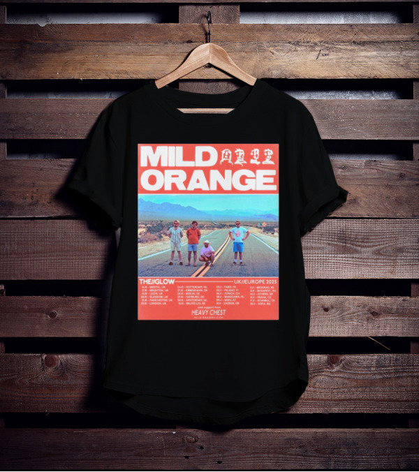 Mild Orange The Glow Tour UK Europe 2025 Dates Heavy Chest Support T-Shirt