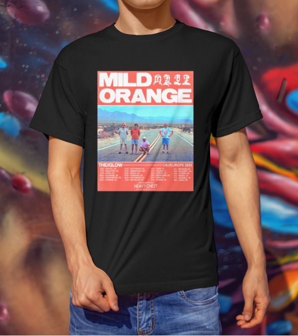Mild Orange The Glow Tour UK Europe 2025 Dates Heavy Chest Support T-Shirt