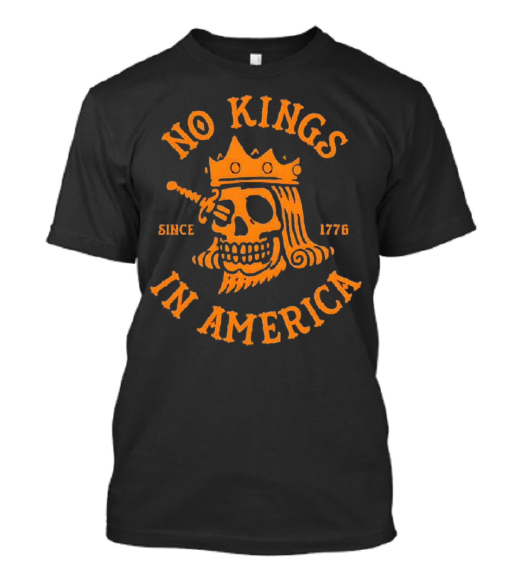 No Kings In America Since 1776 Skull Halloween T-Shirt