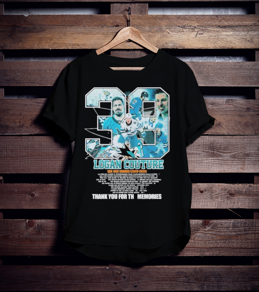 Logan Couture San Jose Sharks 2009 2025 Hockey Memories Thank You T-Shirt