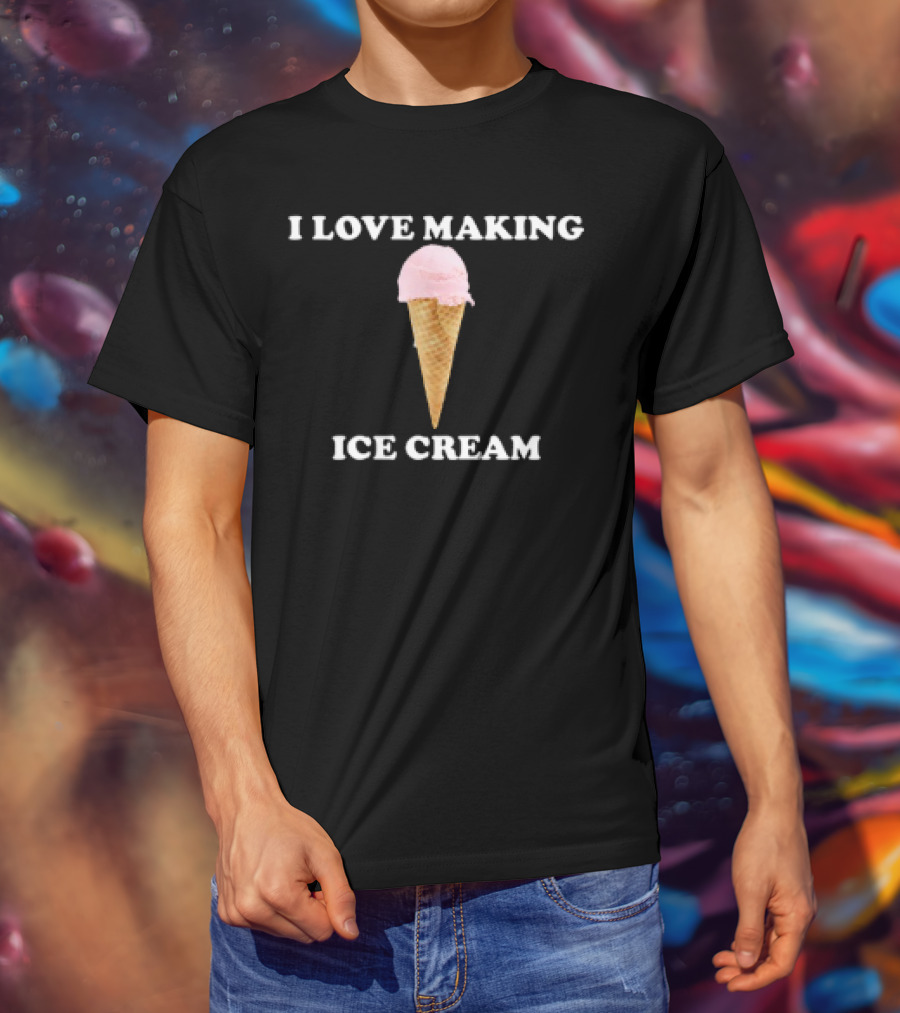 I Love Making Ice Cream Cone Lovers Delight Orbital Style T-Shirt