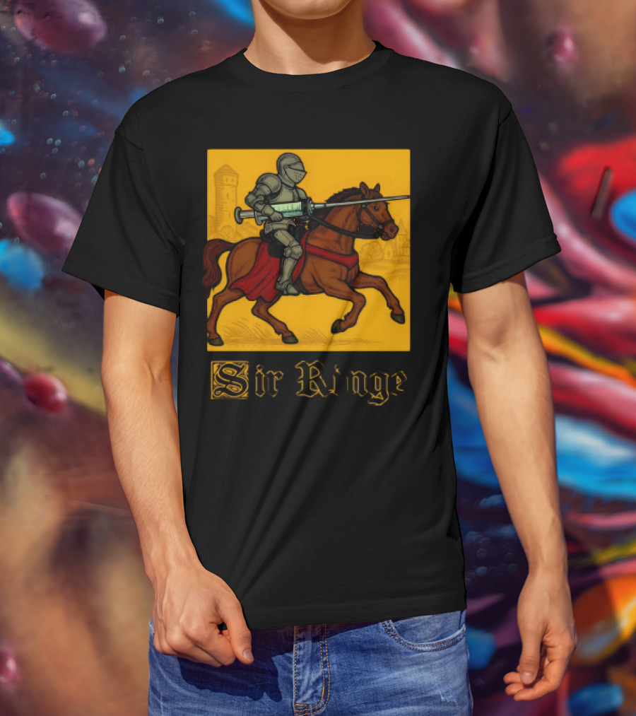 Orbital Sir Ringe Knight On Horse With Syringe Lance T-Shirt