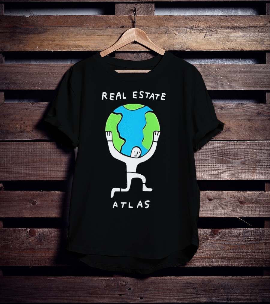 Real Estate Atlas Holding Planet Earth T-Shirt