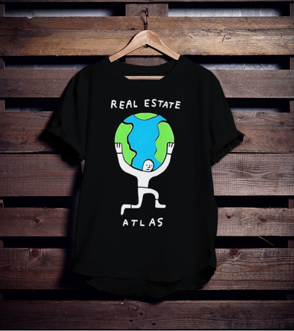 Real Estate Atlas Holding Planet Earth T-Shirt
