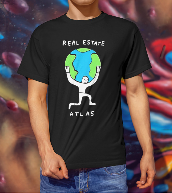Real Estate Atlas Holding Planet Earth T-Shirt