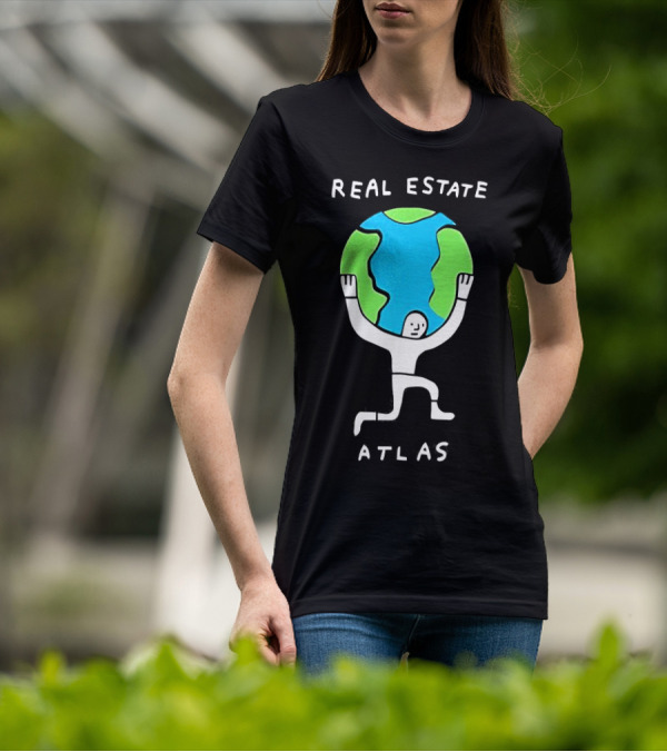 Real Estate Atlas Holding Planet Earth T-Shirt