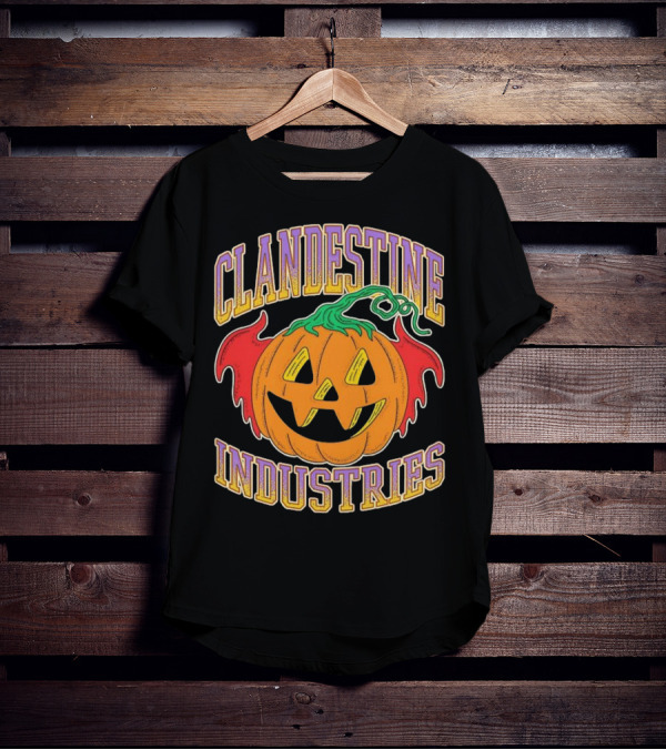 Clandestine Industries Halloween Bat Pumpkin T-Shirt