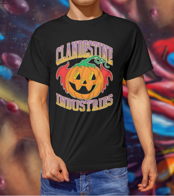 Clandestine Industries Halloween Bat Pumpkin T-Shirt
