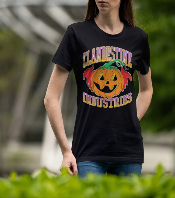 Clandestine Industries Halloween Bat Pumpkin T-Shirt