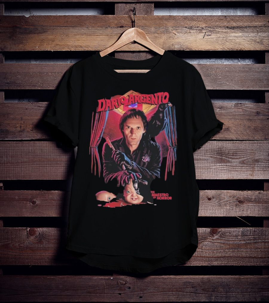 Dario Argento The Maestro Of Horror With Dark Raven And Creepy Doll Head T-Shirt