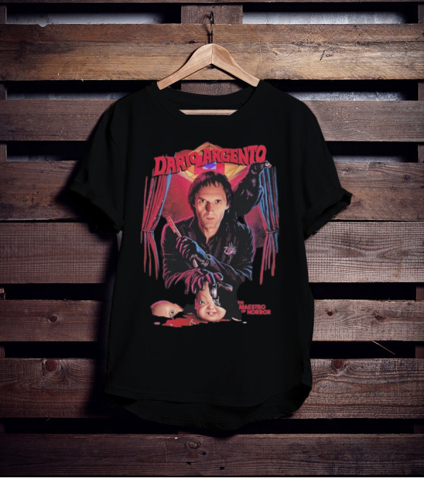 Dario Argento The Maestro Of Horror With Dark Raven And Creepy Doll Head T-Shirt