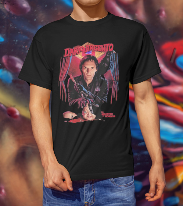 Dario Argento The Maestro Of Horror With Dark Raven And Creepy Doll Head T-Shirt