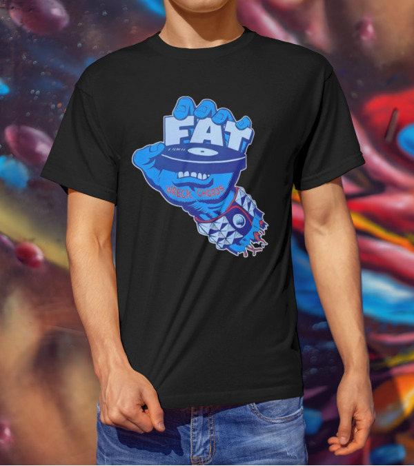 Fat Wreck Chords Blue Zombie Hand Record Design T-Shirt