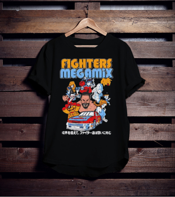 Fighters Megamix 1996 Video Game Classic Characters And Car Japan Edition T-Shirt