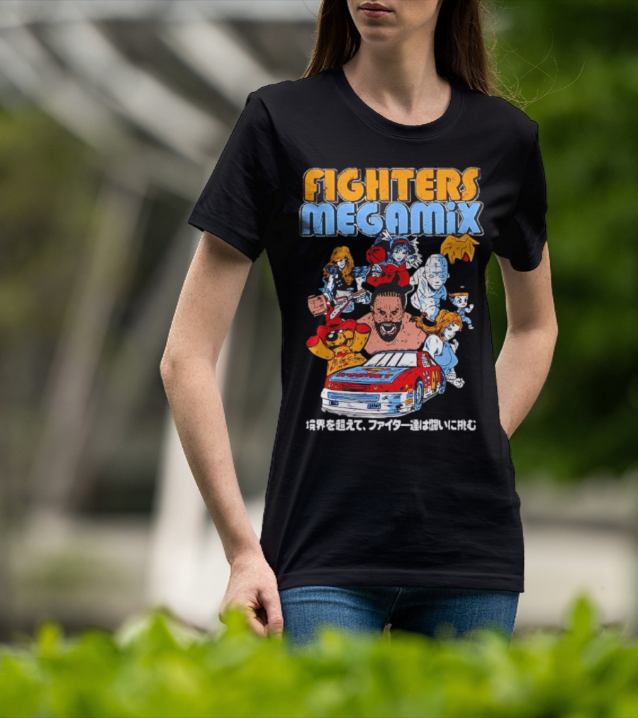 Fighters Megamix 1996 Video Game Classic Characters And Car Japan Edition T-Shirt