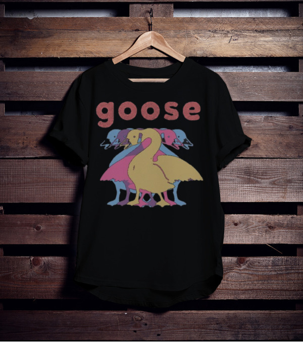 Goose Multicolor Stacked Ducks Wine Theme T-Shirt
