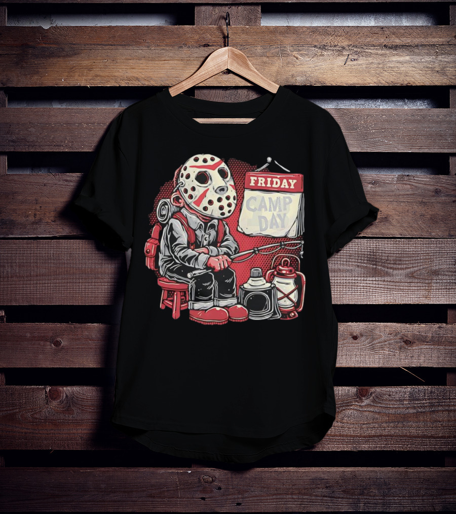 Friday Camp Day Jason Voorhees Camping Theme T-Shirt