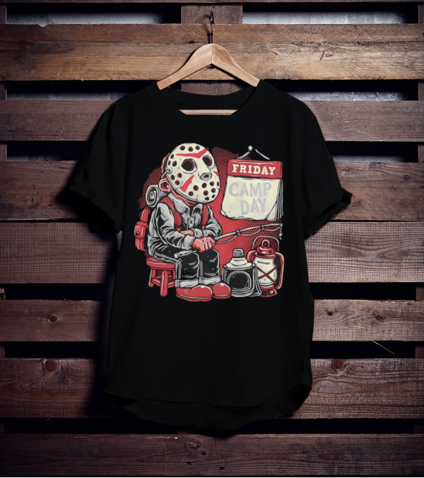 Friday Camp Day Jason Voorhees Camping Theme T-Shirt