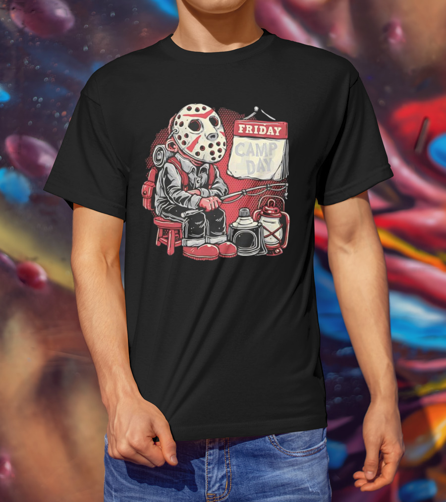 Friday Camp Day Jason Voorhees Camping Theme T-Shirt