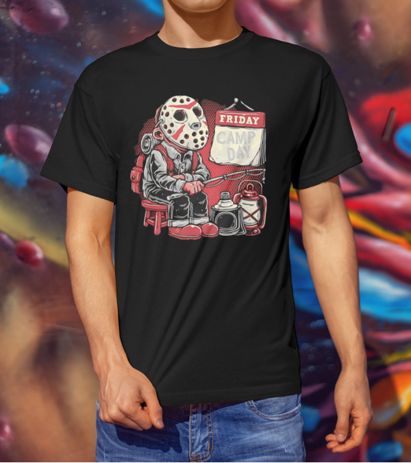 Friday Camp Day Jason Voorhees Camping Theme T-Shirt