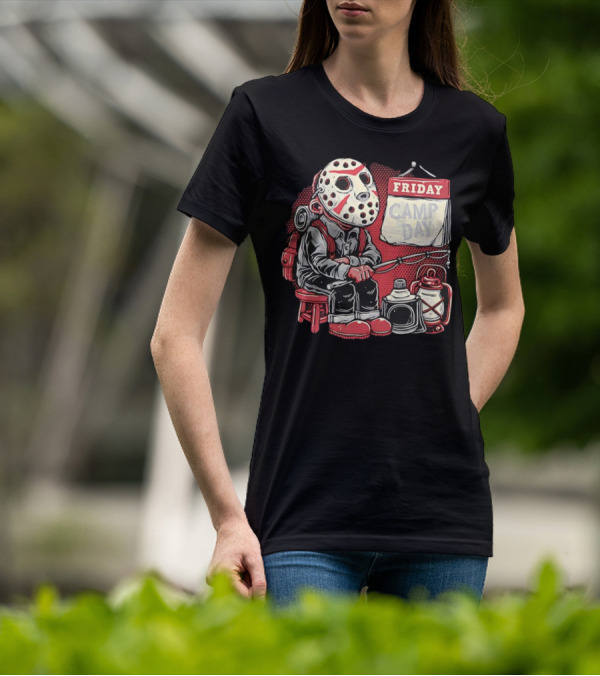 Friday Camp Day Jason Voorhees Camping Theme T-Shirt