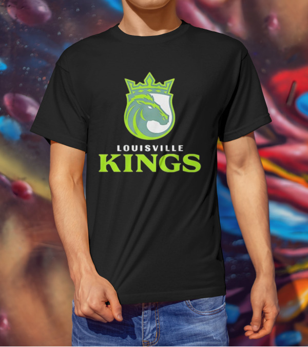 Louisville Kings Horse Emblem With Crown Branding T-Shirt