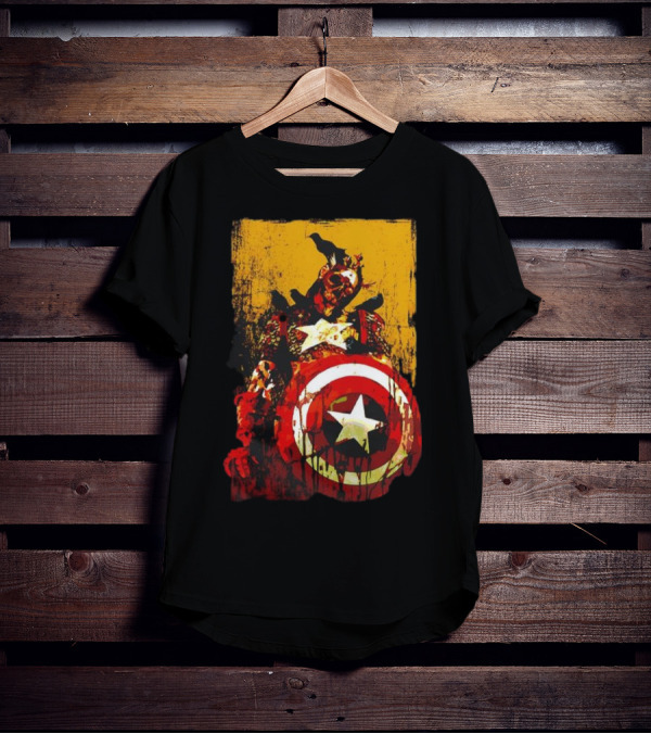 Marvel Zombies Captain America With Crows And Shield T-Shirt