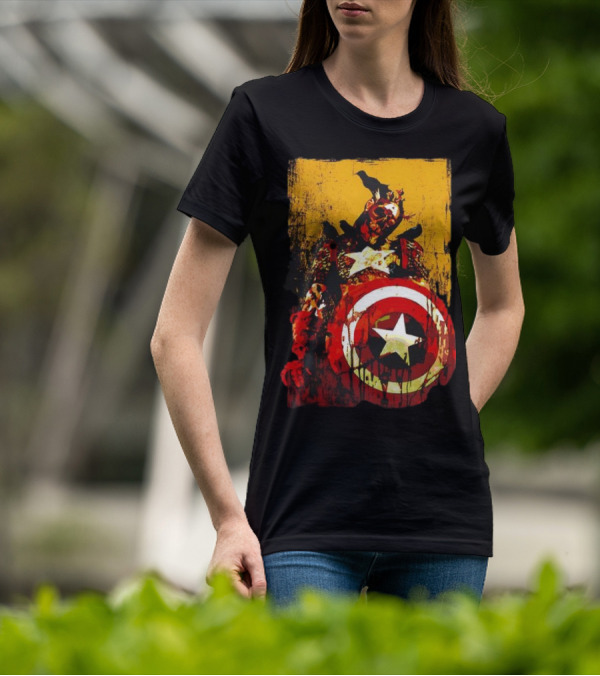 Marvel Zombies Captain America With Crows And Shield T-Shirt