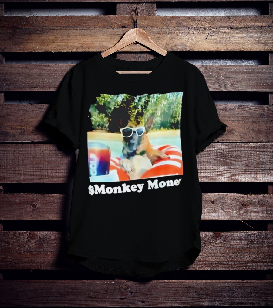 Monkey Money Dog German Shepherd Sunglasses Pool Float Chill T-Shirt