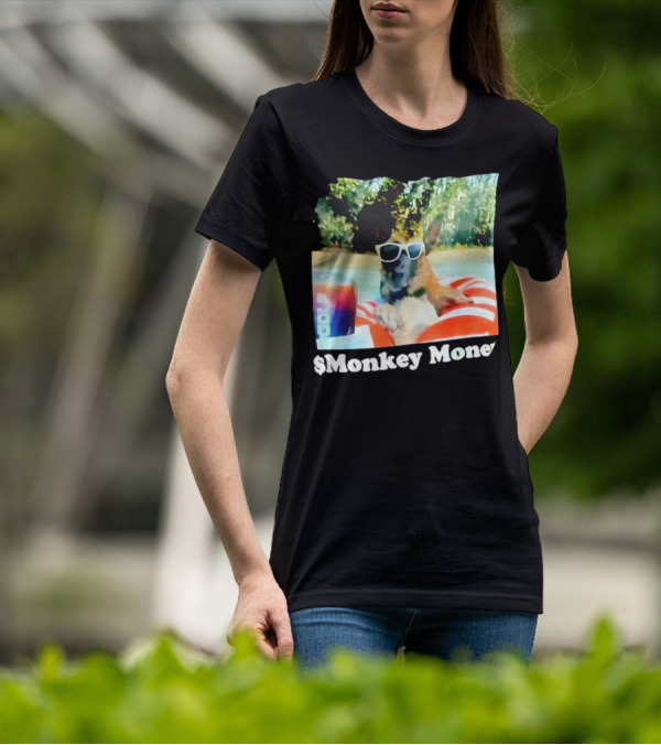 Monkey Money Dog German Shepherd Sunglasses Pool Float Chill T-Shirt