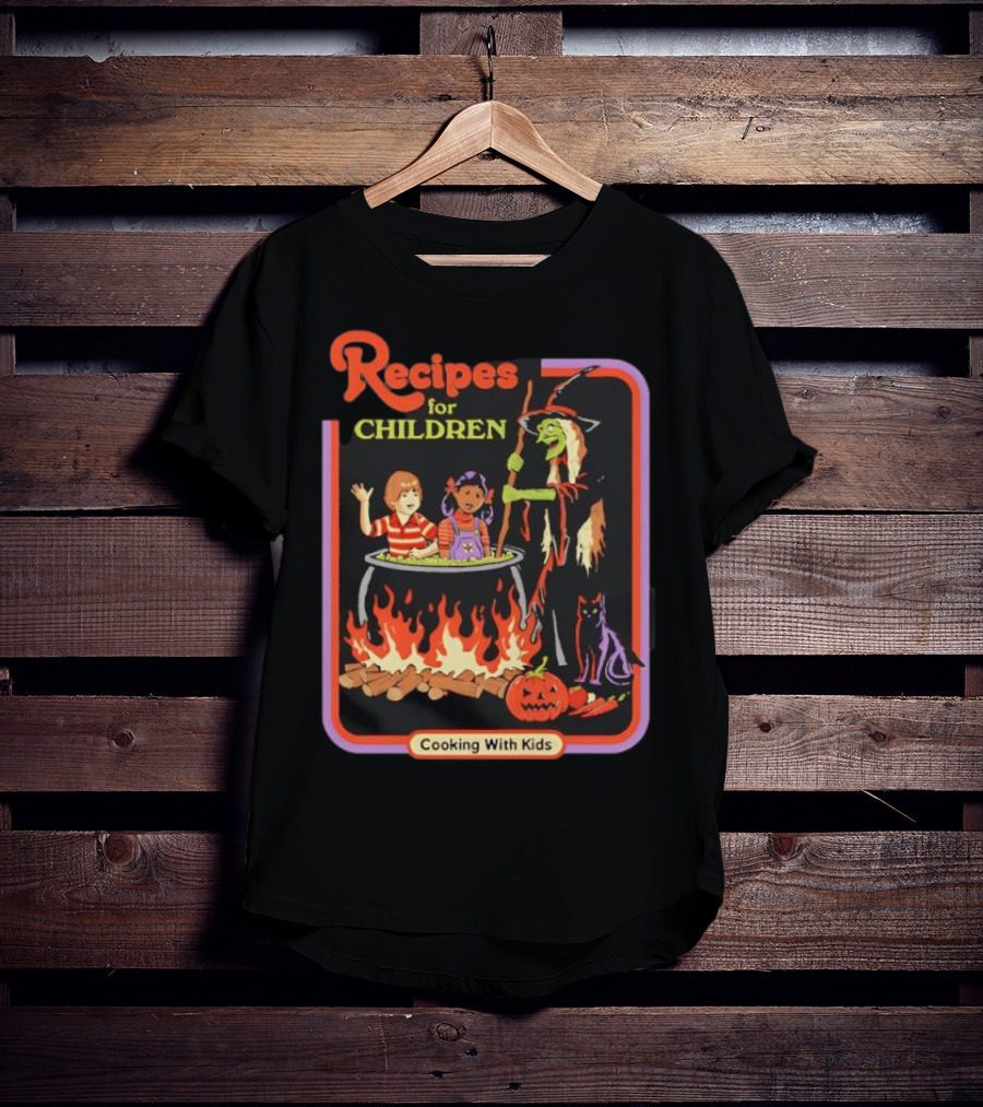 Recipes For Children Cooking With Kids Halloween Witch Cauldron Fire T-Shirt