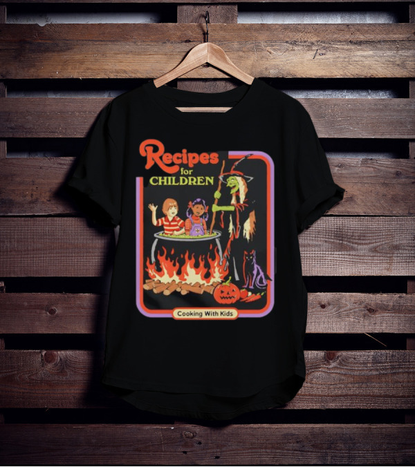 Recipes For Children Cooking With Kids Halloween Witch Cauldron Fire T-Shirt