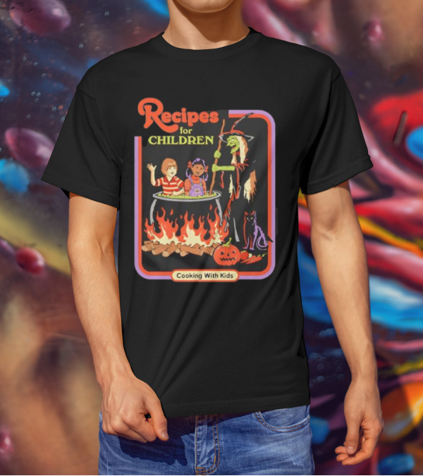 Recipes For Children Cooking With Kids Halloween Witch Cauldron Fire T-Shirt
