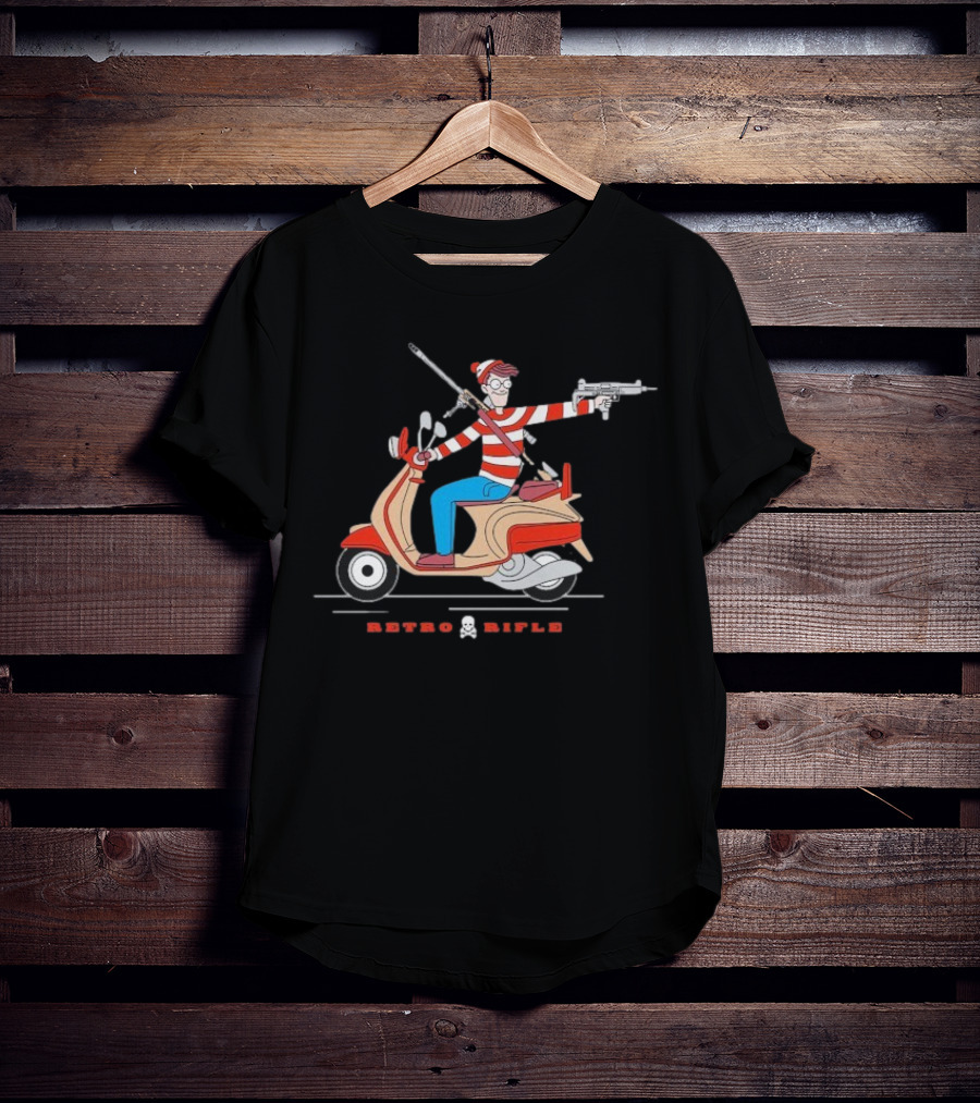 Retro Rifle Waldo Scooter Adventure T-Shirt