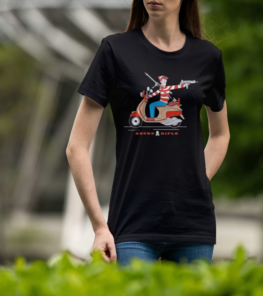 Retro Rifle Waldo Scooter Adventure T-Shirt
