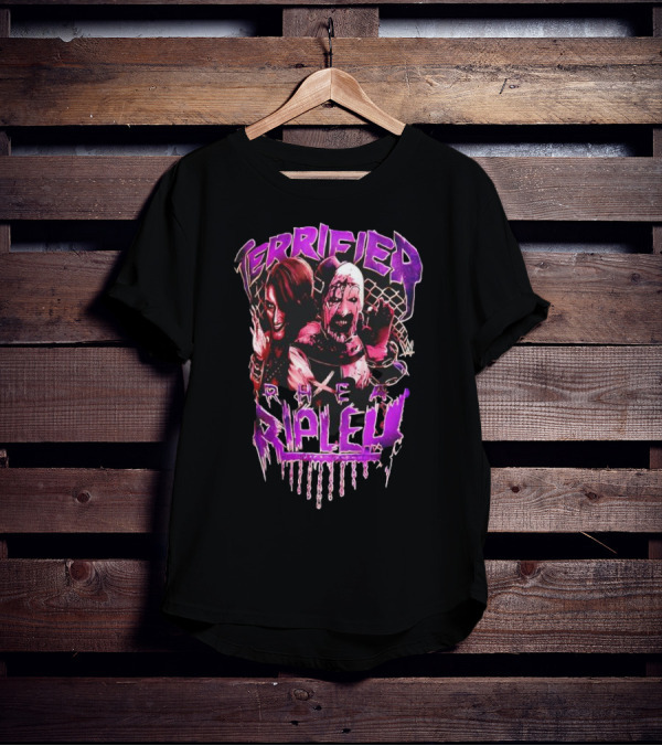 Terrifier Rhea Ripley WWE Crossover Superstar Art Clown Graphic T-Shirt