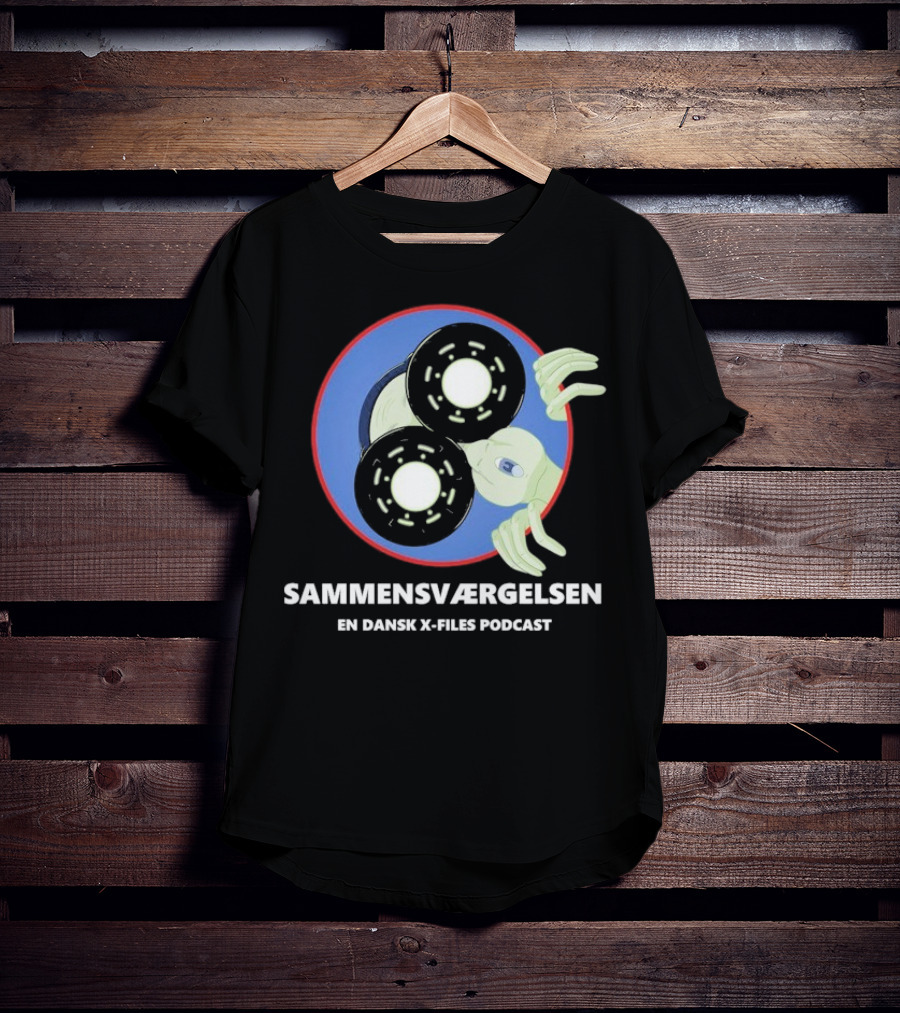 Sammensværgelsen En Dansk X Files Podcast Alien Wheel Design T-Shirt