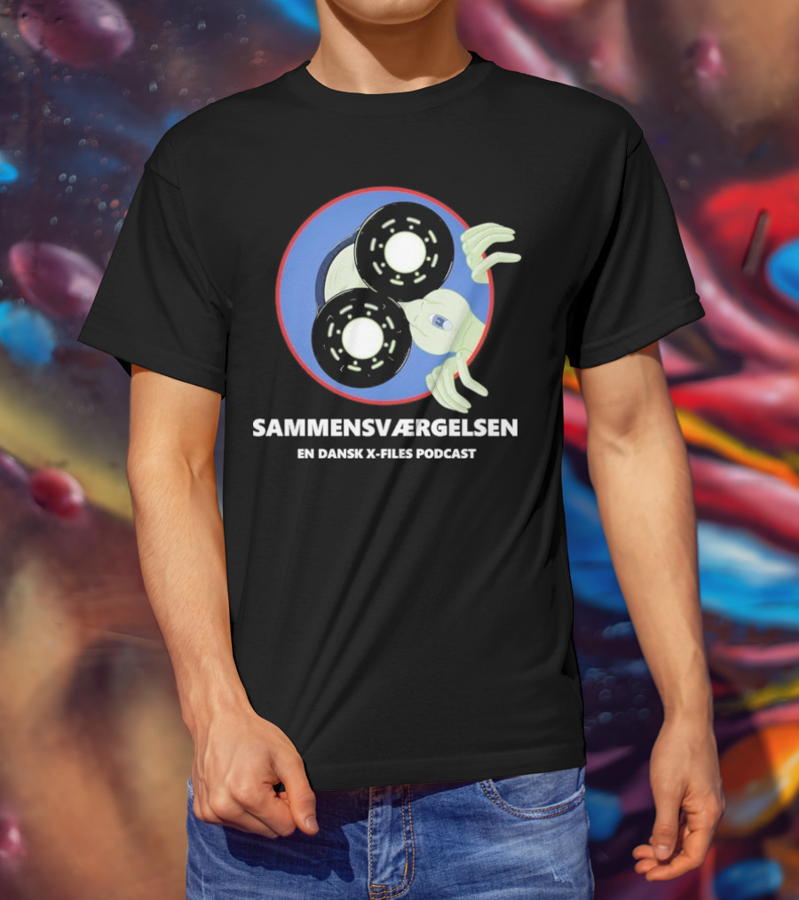 Sammensværgelsen En Dansk X Files Podcast Alien Wheel Design T-Shirt