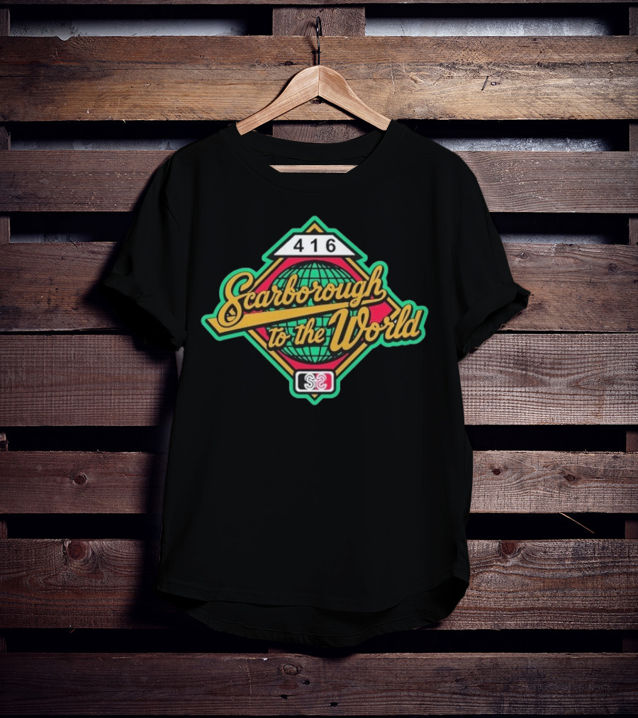 Scarborough To The World 416 Retro Globe Emblem T-Shirt