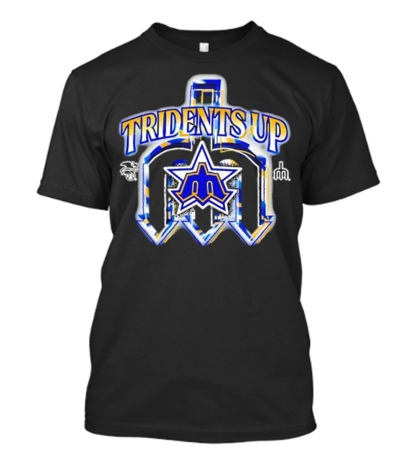 Seattle Mariners Tridents Up Blue Yellow Star MLB Sports Team T-Shirt